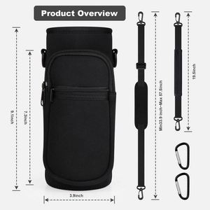 BSCI Factory <b>Water</b> <b>Bottle</b> <b>Carrier</b> Bags with Phone Pocket and Shoulder Strap 32oz Insulated Cup Sleeves for Hiking Camping <b>Bottle</b> - Product Image 2