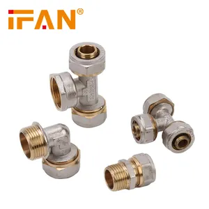 IFAN卸売真鍮圧縮継手銅エルボーカップリング水配管継手Pexパイプ継手