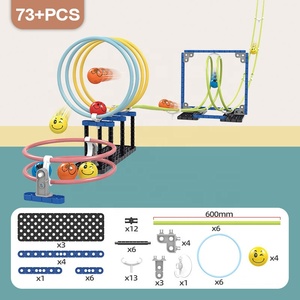 73pcs滚动球轨道套装儿童3D积木空间轨道球DIY悬挂轨道大理石跑步玩具套装带4个滚珠 - Product Image 6