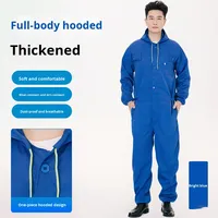 Combinaison de travail à capuche épaisse en une seule pièce pour hommes, polyester, anti-huile, anti-poussière, respirante, manches longues, résistante à l'usure, certifiée EEC