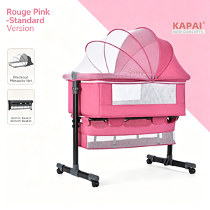 Cuna Plegable Portátil para Bebé en Gris Claro y Gris Oscuro, Cama Multifuncional para Recién Nacidos, Cuna Colecho - Product Image 4