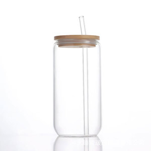 Vaso de <span class=keywords><strong>Cerveza</strong></span> con Forma de Lata, con Tapa de Bambú y Pajita, Vasos Personalizados con Logotipo, Vasos de <span class=keywords><strong>Cerveza</strong></span> de 16 oz - Product Image 4