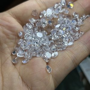 HQ <span class=keywords><strong>gemme</strong></span> bianche CZ retro piatto pera speciale <span class=keywords><strong>tre</strong></span> taglio Cubic Zirconia pietra per gioielli di moda - Product Image 6