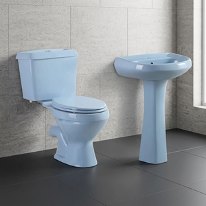 ชุดสุขภัณฑ์เซรามิกสีชมพูสำหรับห้องน้ำอ่างล้างหน้า2ชิ้นสีชมพู - Product Image 3