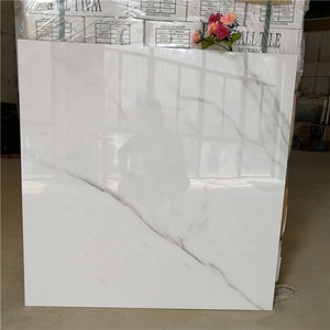 Azulejos de porcelana con acabado brillante para <span class=keywords><strong>Hotel</strong></span>, azulejos blancos de gran tamaño de 1000x1000 Carrara, cuerpo completo - Product Image 1