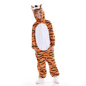 Festival costumes Children Animal World Jungle Show costumes Tiger onesie dress up costumes