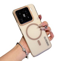 Sarung ponsel Xiaomi, untuk Xiaomi 13/14/15 Redmi K60/K70/K80 Pro semi-transparan sarung PC keras cangkang tahan guncangan magnetik Matte seperti kulit ponsel C