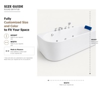 Baignoire ovale autoportante en acrylique avec robinet et douchette pour salle de bain, appartement et décoration intérieure
