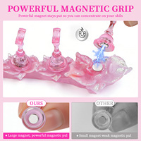 ZHI JIA Nouveau Support d'Exposition Professionnel en Plastique pour Ongles, 8 Couleurs, Magnétique, Base Fleur, Présentoir d'Entraînement