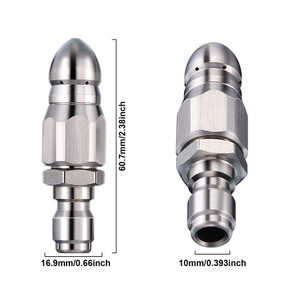 Stim High Pressure Cleaner Nozzle Stainless Steel 1/4 Quick Release Six Way Drain Cleaning - Product Image 3