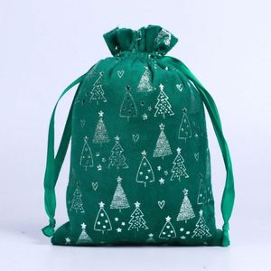 Bolsas de Regalo con Cordón y Diseño Navideño Brillante, Bolsas Festivas para Empacar Regalos de Fiesta - Product Image 1