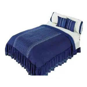 Ensemble de couette Fabricio King, taille King, coton, 7 pièces, rayures classiques, literie pour la maison, toutes saisons - Product Image 1