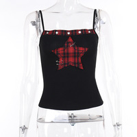 Gothique Crop Tops Noir Spaghetti Strap Mesh Slim Corset Tops 2025 Nouveau Goth Punk Grunge Fairy Core Sexy Y2K Halloween Vêtements