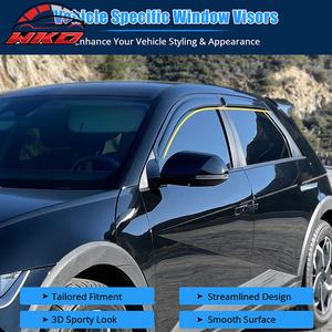 Pour Hyundai Ioniq 5 N 22-25, visières de fenêtre fines en acrylique, pare-soleil et pare-pluie, protection des fenêtres latérales des portes de voiture, lot de 4 pièces - Product Image 3