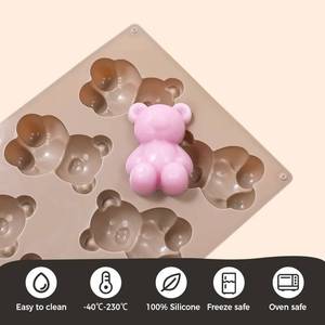 แม่พิมพ์เค้กมูสซิลิโคนรูปหมี 8 ช่อง ยี่ห้อ MUYULINS ผลิตจากแพลตตินั่ม LFGB 100% เกรดอาหาร ปลอดสาร BPA ไม่ติดกระทะ - Product Image 5