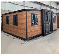 Maison préfabriquée extensible en conteneur, 3 chambres, design moderne du milieu du siècle, certifiée CE, villa de vacances en plein air
