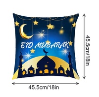 Juehuancai — housses de coussin carrée Eid Mubarak, taie d'oreiller bleu pour Ramadan islamique, décorations pour le canapé, la maison