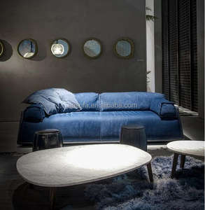 Juego de sofás de lujo para sala de estar <span class=keywords><strong>Barcelona</strong></span> King y Queen sofá de piso perezoso modular cuero seccional 3 en 1 muebles de sofá - Product Image 4