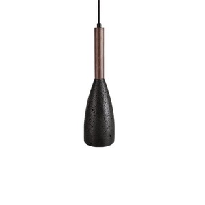 Wang Hou Yu Sheng Pendant <b>Light</b> Oval <b>Led</b> Single Head Hotel Guesthouse Wabi Sabi Style Yellow Black Stone Lighting Fixture - Product Image 5