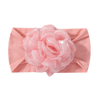 Nouveau bandeau pour bébé en organza à fleurs, mode transfrontalière, mignon, automne-hiver, accessoires pour cheveux de fille, style européen-américain pour enfants