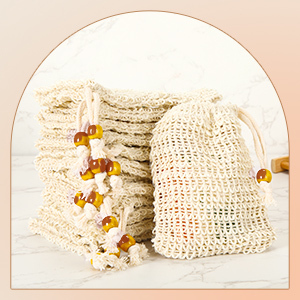 <b>Soap</b> with Custom Logo Saver Bag Exfoliating Pouch Drawstring <b>Soap</b> Bag with Wooden Bead Foaming and Drying <b>Soap</b> Bath Shower - Product Image 4