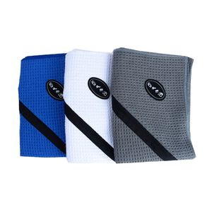 Serviette de golf en microfibre gaufrée à séchage rapide avec logo personnalisé et fermeture éclair, motif sportif JR-219 - Product Image 1