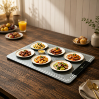 Plaque chauffante électrique portable intelligente en silicone avec affichage numérique de la température et contrôle tactile pour garder les plats au chaud dans la cuisine