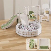Ensemble de jeu multifonctionnel pour enfants Vsuch avec toboggan, balançoire, panier de basket et piscine à balles gonflable pour jeux d'intérieur à la maison