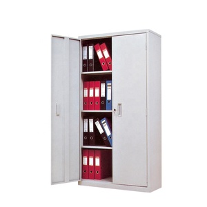 Armoire de classement métallique de haute qualité à deux portes, mobilier de bureau, avec étagères réglables et tringle - Product Image 1
