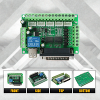 Carte d'interface CNC Mach3 HLTNC 5 axes DB25 verte avec isolation optocoupleur pour pilote de moteur pas à pas et servo-moteur