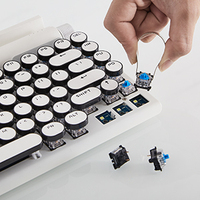 Keyboard mekanis Retro Punk 83-Key, Tablet PC mode gigi biru nirkabel topi Multi tombol Laptop game Arab UK