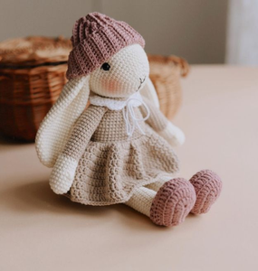 Conejito <span class=keywords><strong>de</strong></span> Orejas Largas Tejido a Mano al por Mayor con Lindo Sombrero y Ropa para Niños, Amigurumi <span class=keywords><strong>de</strong></span> Algodón, Regalos <span class=keywords><strong>de</strong></span> Cumpleaños para Niños - Product Image 2