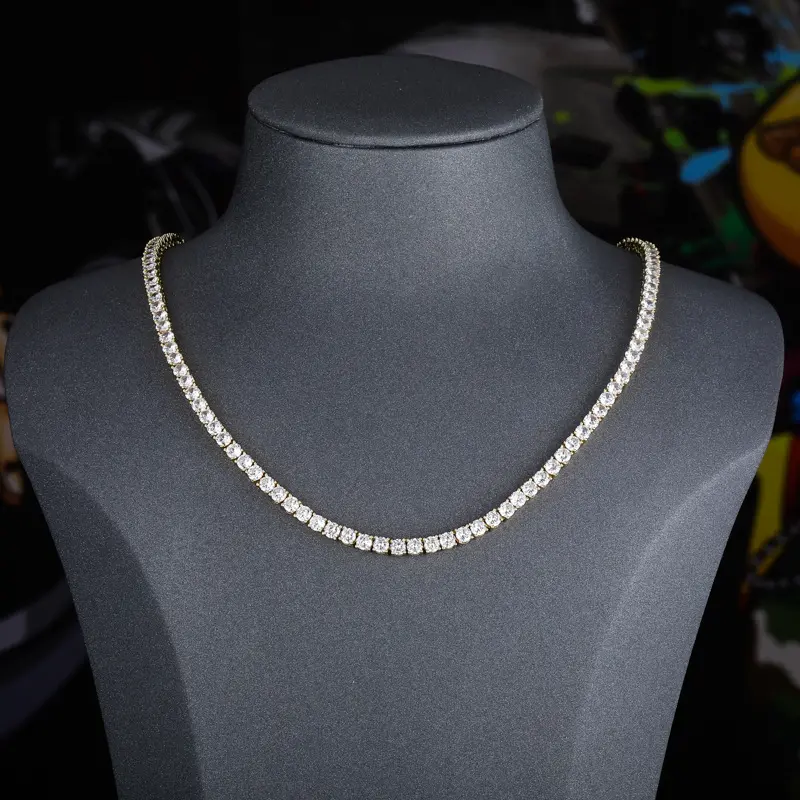 Schmuck herstellung liefert Platin kette Cz Diamond Tennis Halskette für Männer und Frauen