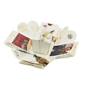 Làm bằng tay cao cấp Album Ảnh Cưới hộp các tông lãng mạn bất ngờ nổ thiết kế logo tùy chỉnh Matt cán cho - Product Image 2