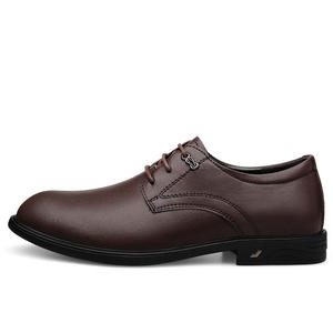 Chaussures à lacets en cuir formelles de bureau d'affaires de luxe pour hommes légères respirantes anti-dérapantes chaussures de mariage d'occasion de fête - Product Image 4