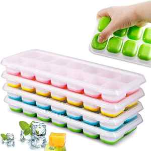 Bandejas de hielo apilables de silicona de grado alimenticio <span class=keywords><strong>Mini</strong></span> 14 cavidades Bandeja de cubitos de hielo rectangular para hacer hielo en la cocina - Product Image 2