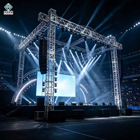 Système de scène modulaire carrée extérieure en treillis d'aluminium pour concerts, scène événementielle portable pour expositions et festivals