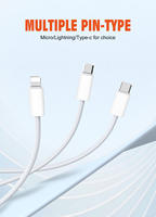 LDNIO LS891 USB Blindé Chargeur Rapide, Acheter Câble de Charge et de Données Type-C 1M, Câble Micro USB V8 1M pour iPhone