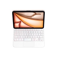 WITSPAD White F83 Pro+ 2.4Ghz Keyboard Nirkabel RGB Backlit Touchpad untuk iPad Mini 6/7 Desain Tipis Khusus Tangan Kanan USB Type-C