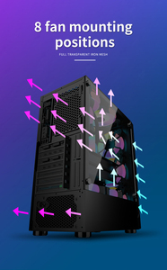 Snowman nhà máy hỗ trợ biểu tượng tùy chỉnh PC trường hợp chơi game với lưới Bảng điều chỉnh tempering Glass ATX tháp PC Trường hợp với khung màu đen cho game thủ - Product Image 5