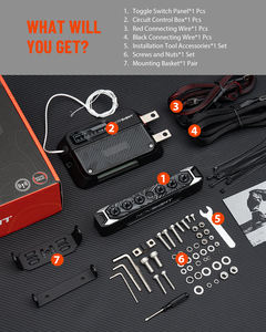 פאנל מתגים 6 כפתורים עם קופסת בקרת מעגלים 12V 24V של נובסאייט, אורות אוניברסליים לרכב, ימי, סירה, רכב שטח, רכב שטח 4x4 - Product Image 6