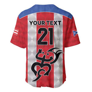 Jersey Baseball Kustom Puerto Rico Sepak Bola, Ayo, El Huracan Azul, Gambar Kustom Sublimasi, Seragam Baseball Puerto Rico - Product Image 4
