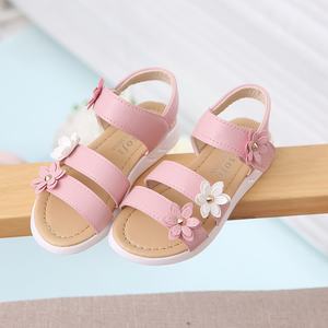 Novedad <span class=keywords><strong>de</strong></span> verano, sandalias romanas planas para niñas, zapatos <span class=keywords><strong>de</strong></span> playa para niños con hermosas flores, sandalias para exteriores para bebés - Product Image 2