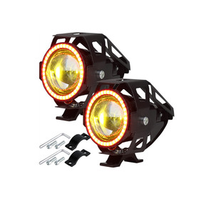 YHMOTO Universal 12v <b>LED</b> <b>Mini</b> Spot Fog <b>Light</b> Angel Eyes U7 Headlight for Moto - Product Image 6