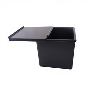 Black PTFE Non Stick Bread Loaf <b>Pan</b> Aluminum Baking Dish Sliding <b>Lid</b> Oven Safe Rectangular Bakeware - Product Image 2