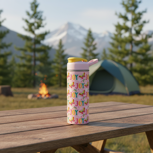 Borraccia per Bambini Ecologica Riutilizzabile da 330ml Senza BPA con Doppia Parete, Coperchio Ribaltabile e Cannuccia - Product Image 5