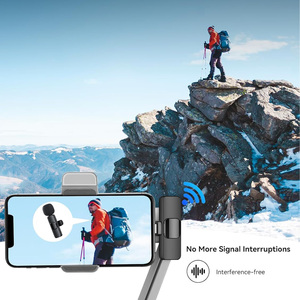 Chuyên nghiệp không dây Lavalier ve áo <span class=keywords><strong>Microphone</strong></span> đa hướng ngưng ghi âm Mic phỏng vấn video podcast vlog Youtube - Product Image 5