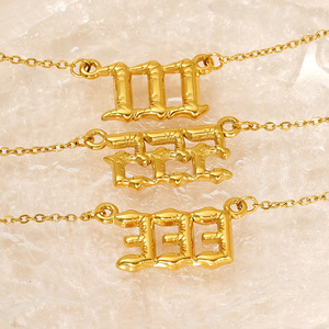 ZOGXIN 18K Gold Plated Stainless Steel Number Pendant Necklace For Women Party Gift Fashion Jewelry - Product Image 2