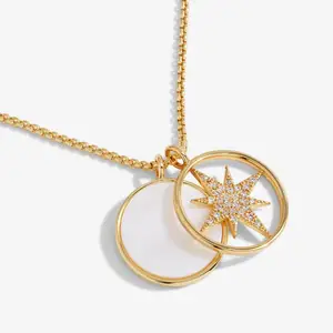 ZYO fine jewelry 18k gold plated 925 sterling silver star pendant and mother of pearl silver necklace