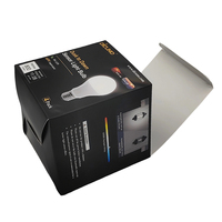 Boîtes en carton personnalisées écologiques pour ampoules LED, emballage de détail, impression en gros, ampoules à capteur, boîtes en papier noir mat